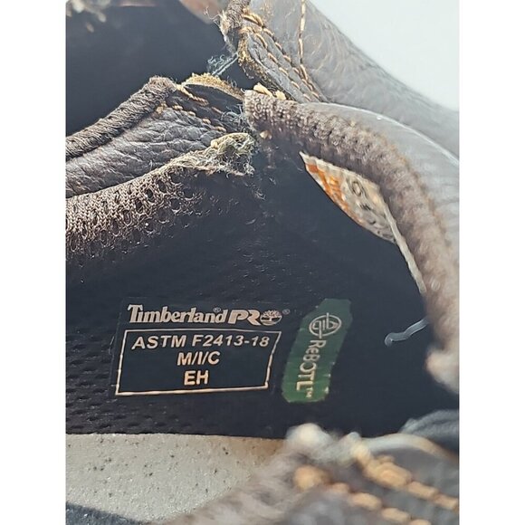 Timberland Pro Titan steel toe oxford slip on mens shoe F2413-18 BROWN sz 10M - Picture 11 of 11